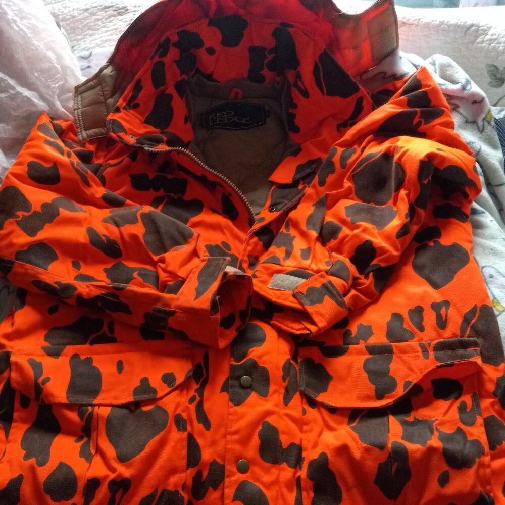 Vintage orange & black hunting coat